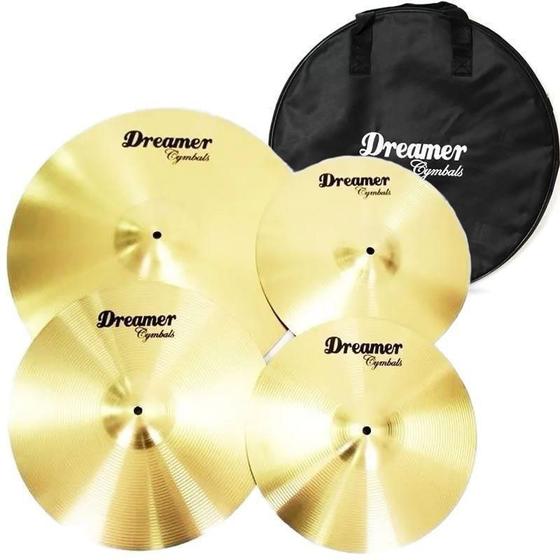 Imagem de Kit Pratos Dreamer Kcy02 Hi-Hat 14'' Crash 16'' Ride 20'' +