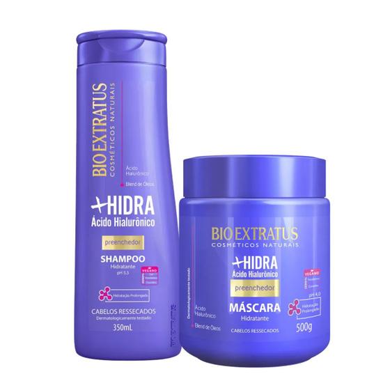 Imagem de Kit Preenchedor +Hidra Bio Extratus Shampoo e Máscara 500g