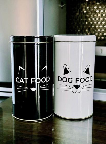 Imagem de KIT Premium de 2 Latas Decorativas "CAT" e "DOG" de 1700ml.