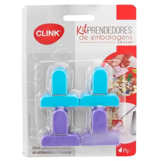 Imagem de Kit prendedor 4pcs 4cm plastico - cores