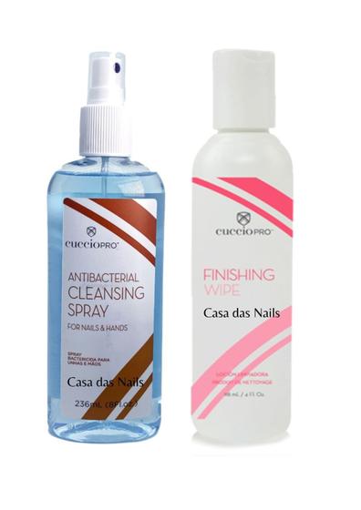 Imagem de Kit Prep Cuccio Cleansing Sany Spray 236ml + Finishing Wipe 118ml