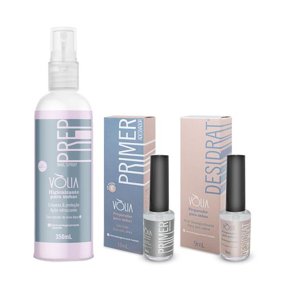 Imagem de Kit Prep Nail Spray + Desidratador + Primer sem Ácido Vòlia