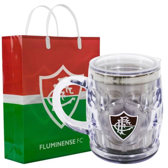 Imagem de Kit Presente Dia dos Namorados Caneca Térmica Sacola Fluminense Cristal 500ml