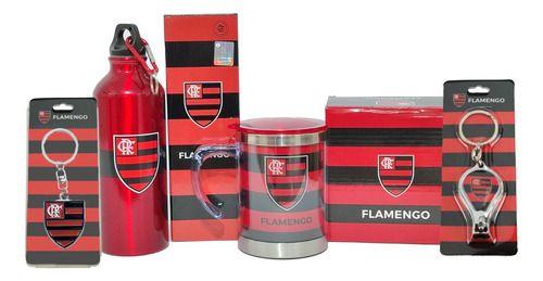 Imagem de Kit Presente Flamengo Garrafa Caneca Térmica Inox Chaveiros