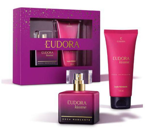 Kit Presente Kiss Me Colônia Rosa Marcante Eudora Feminino Kit de