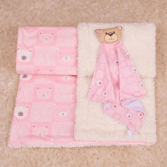 Imagem de Kit Presente Maternidade E Chá De Bebê Naninha Com Cobertor Menina