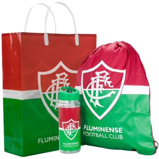 Imagem de Kit Presente Mochila Tipo Saco Garrafa 450 Ml Times Fluminense