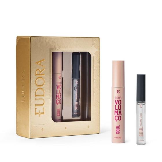 Imagem de Kit Presente Natal SOUL: Gloss Labial Incolor 5,2ml + Máscara de Cílios BOMB Volumaço 10g