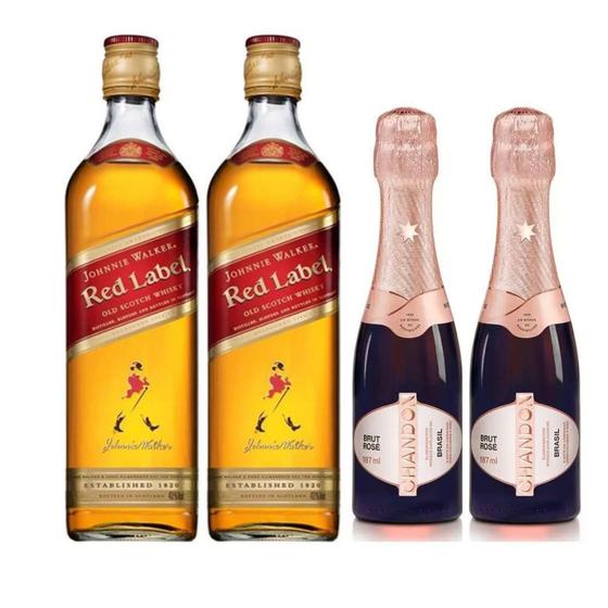 Imagem de Kit Presente Padrinhos Red Label 500Ml / Chandon Baby 187Ml