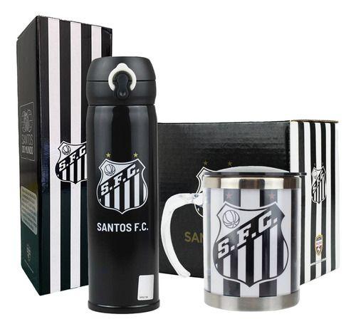 Imagem de Kit Presente Santos Garrafa Termica e Caneca Termica Inox