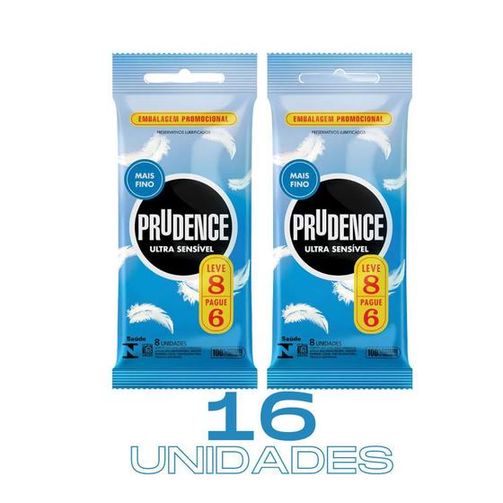 Imagem de Kit Preservativo Camisinha Prudence Ultra Sensível 16un