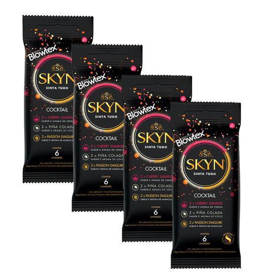 Imagem de Kit Preservativos com 4 Pacotes SKYN Cocktail com 6 unidades