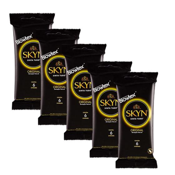 Imagem de Kit Preservativos com 5 Pacotes SKYN Original com 6 unidades