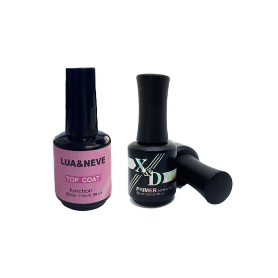 Imagem de Kit Primer + Top Coat Unhas Gel Alongamento Led Uv