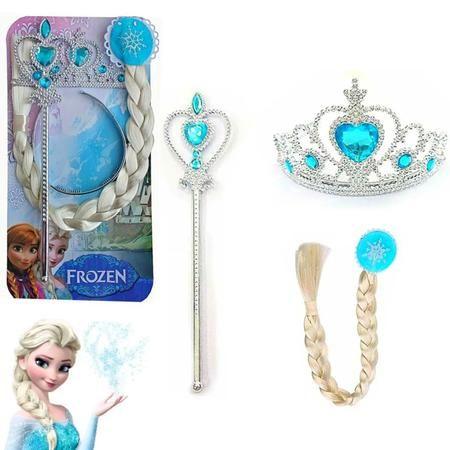 Imagem de Kit Princesa do Gelo - Coroa, Aplique de Cabelo e Varinha