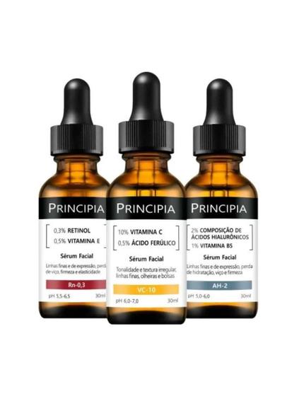 Kit Principia Vitamina C + Retinol + Hialurônicos - Cuidados com o ...