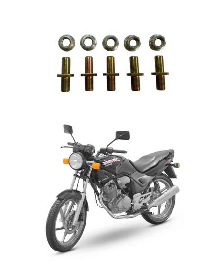 Imagem de Kit Prisioneiro  Coroa Com Porca Honda Cbx 200 Strada