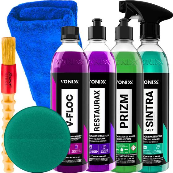 Imagem de kit Prizm Shampoo V-Floc Restaurax Sintra Fast Vonixx Pano