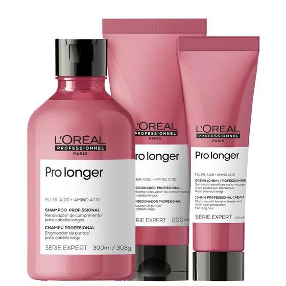 Imagem de Kit Pro Longer Shampoo, Condicionador E Leave - L'Oréal