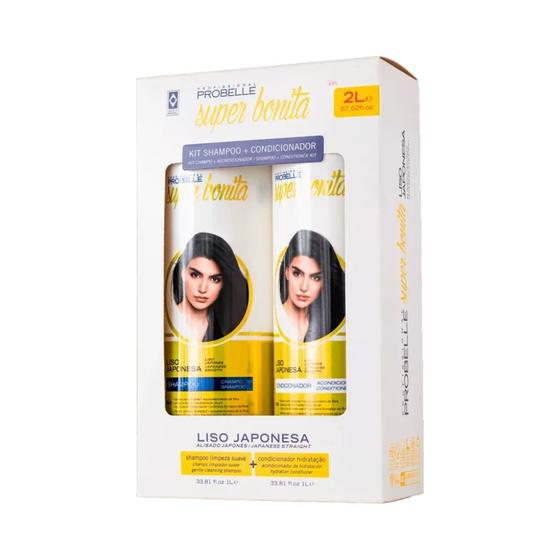 Imagem de Kit Probelle Super Bonita Shampoo +cond 1000ml Liso Japonesa