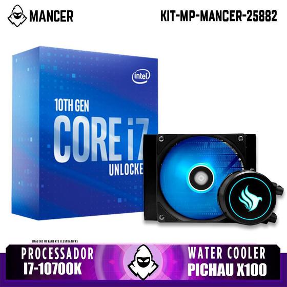 Kit Processador Intel i710700K + Water Cooler Pichau X100 Mancer