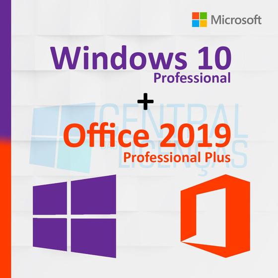 Imagem de Kit  Professional 10  Windows cartao  + 2019 Office