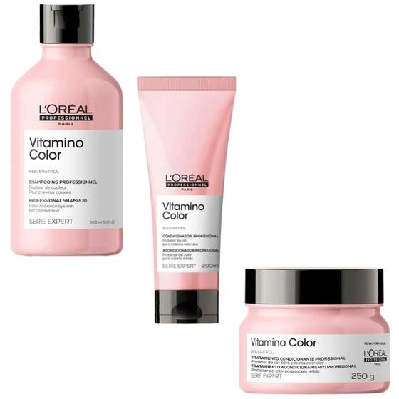 Imagem de Kit Profissional para Cabelos Coloridos Loreal Vitamino Color