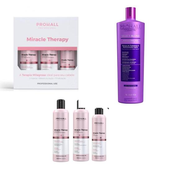 Imagem de Kit Progressiva Miracle Therapy Prohall + Select Blond