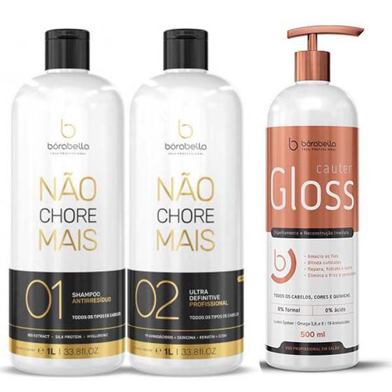 Imagem de Kit Progressiva Não Chore Mais 2L e Cauter Gloss Borabella