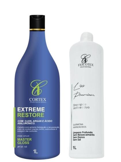 Imagem de Kit Progressiva Profissional 1000ml Com Shampoo Dilatador Para Cabelos Loiros ou Coloridos