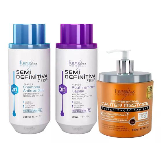 Imagem de Kit Progressiva Semi Defini 2x300ml + Cauter Forever Liss