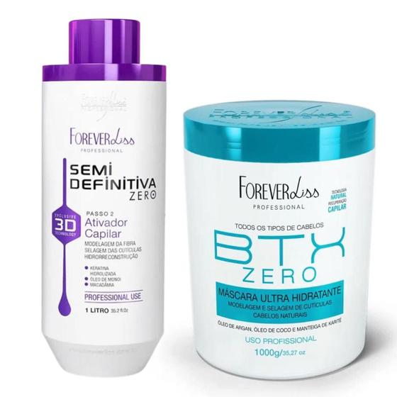 Imagem de Kit Progressiva Semi Definitiva Zero 1L + BTX Zero Forever Liss 1Kg