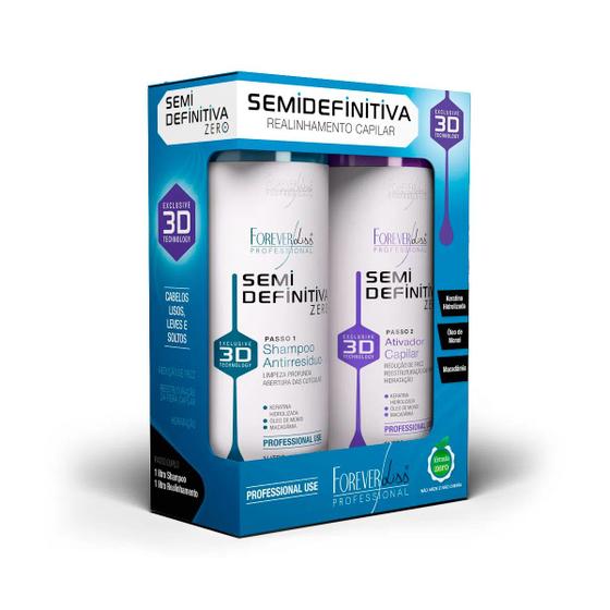 Imagem de Kit Progressiva Semi Definitiva Zero 2x 1 Litro Forever Liss