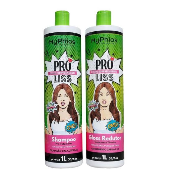 Imagem de Kit Progressiva Shampoo E Gloss 1L - Proliss - Myphios