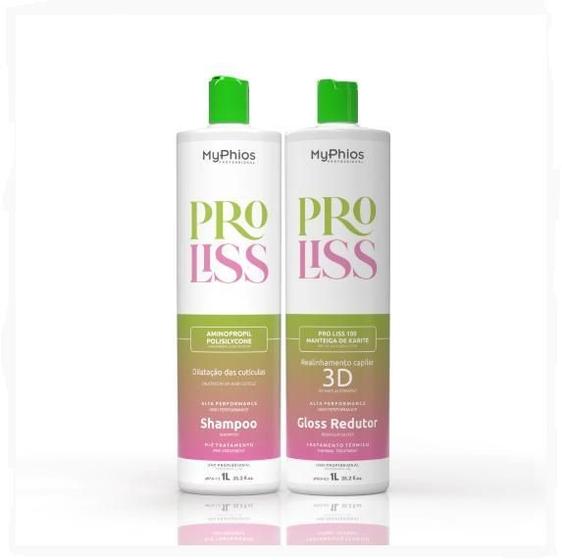 Imagem de Kit Progressiva Shampoo E Gloss Redutor Myphios 1L Proliss