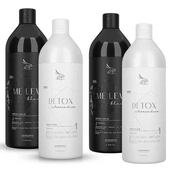 Imagem de Kit Progressiva Zap Me Leva e Shampoo Detox 1L