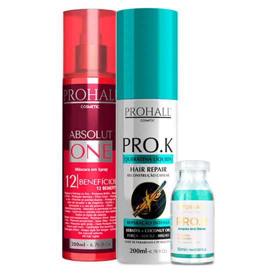 Imagem de Kit Prohall Absoluto One 12 em 1 + Queratina ProK + PRO.R