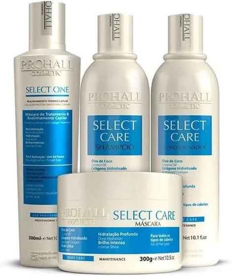 Kit Prohall Cosmetic Select One Care (4 Produtos) Menor preço em Kit Prohall Cosmetic Select One Care (4 Produtos)