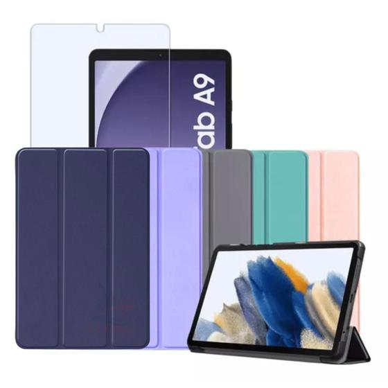 Imagem de Kit Proteção Capa Smart Case P/ Tablet Galaxy Tab A9 tela 8.7 + Película