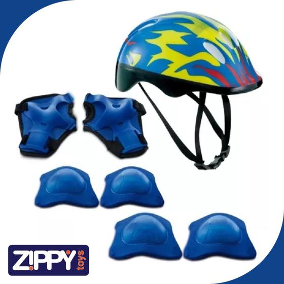 Imagem de Kit Proteção Infantil Capacete E Acessórios Azul Zippy Toys