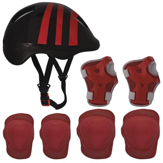 Imagem de Kit Proteção Infantil Capacete+Joelheira+Cotoveleira -Cores