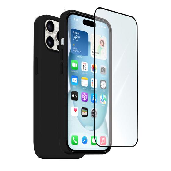 Imagem de Kit Proteção para iPhones 15 com Película 3D + Capinhas Coloridas Todos Modelos Plus/ Pro/ Pro Max