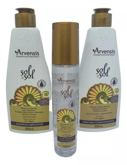 Imagem de Kit Proteção Solar Dos Fios Sh +Masc + Spray Elixir Arvensis