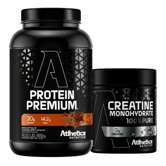 Imagem de Kit Protein Whey Isolado Chocolate 900g Creatina - Athletica