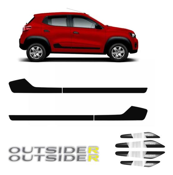 Imagem de Kit Protetor De Maçaneta + Lateral Blackout Kwid Outsider