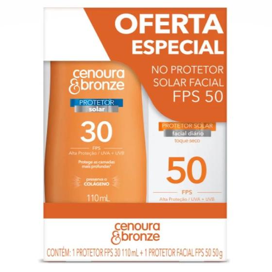 Imagem de Kit Protetor Solar Cenoura e Bronze FPS50 50g + FPS30 110ml