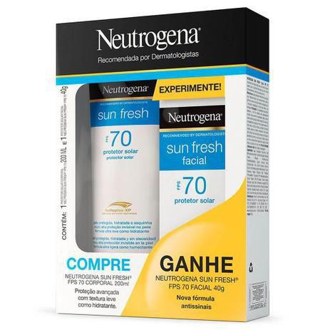 Kit Protetor Solar Corporal Neutrogena Sun Fresh FPS70 200ml + Neutrogena Facial FPS70 40g é boa?