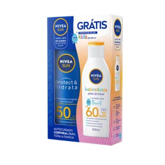 Imagem de Kit Protetor Solar Corporal Nivea Sun Protect & Hidrata FPS 50 200ML + Protetor Nivea Kids FPS 60 100ML