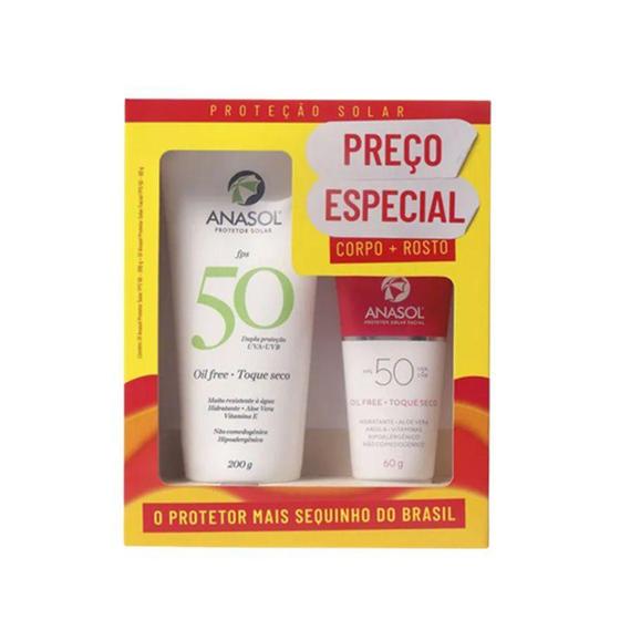 Imagem de Kit Protetor Solar Facial E Corporal Anasol Fator 50 UVB UVA