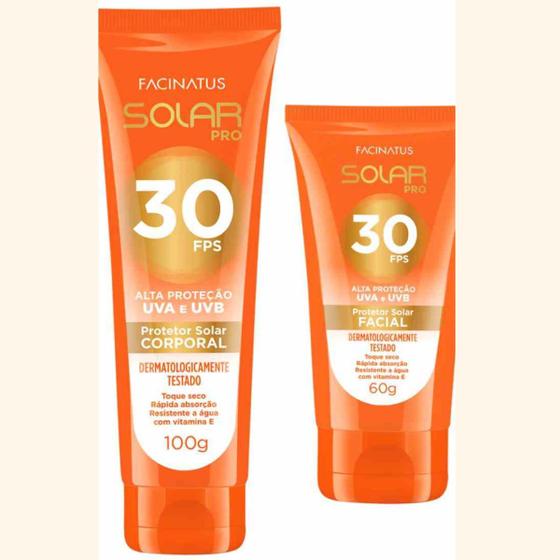 Imagem de Kit Protetor Solar Facial E Corporal Fator 30 Proteção Solar